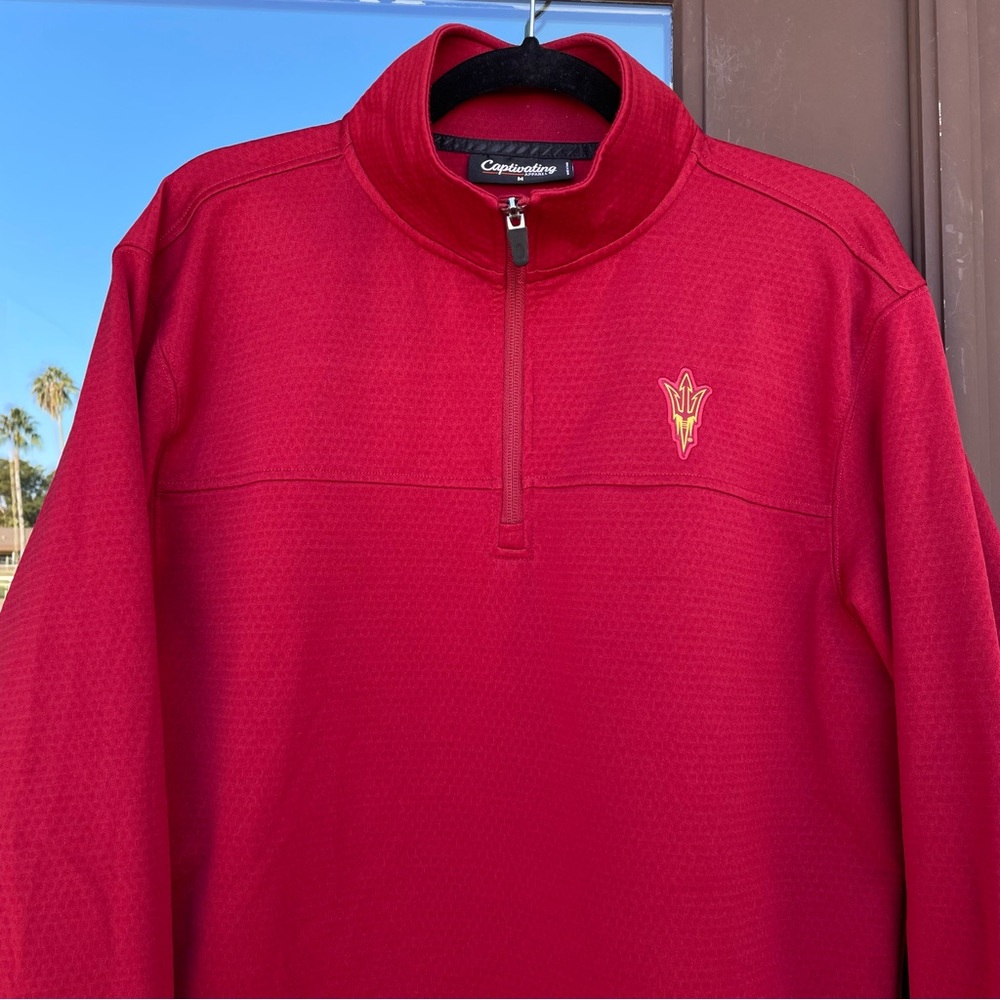 Arizona State University 'Fork' 1/4-Zip Red-Maroon Pullover M